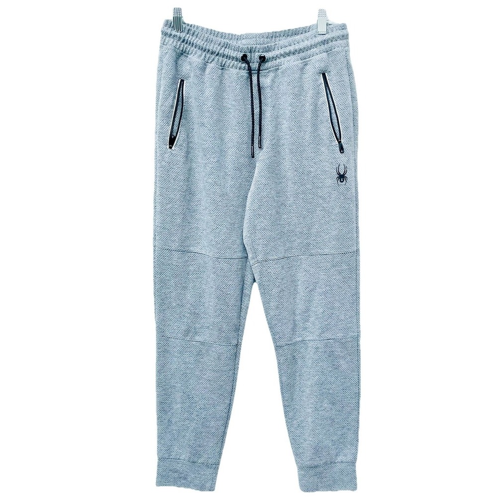 Spyder Active ProWeb Mens Jogger Sweatpants Gray Texture Knit Zip Pocket 32x28 M